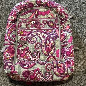 Vera Bradley Pink and Gray Paisley Backpack